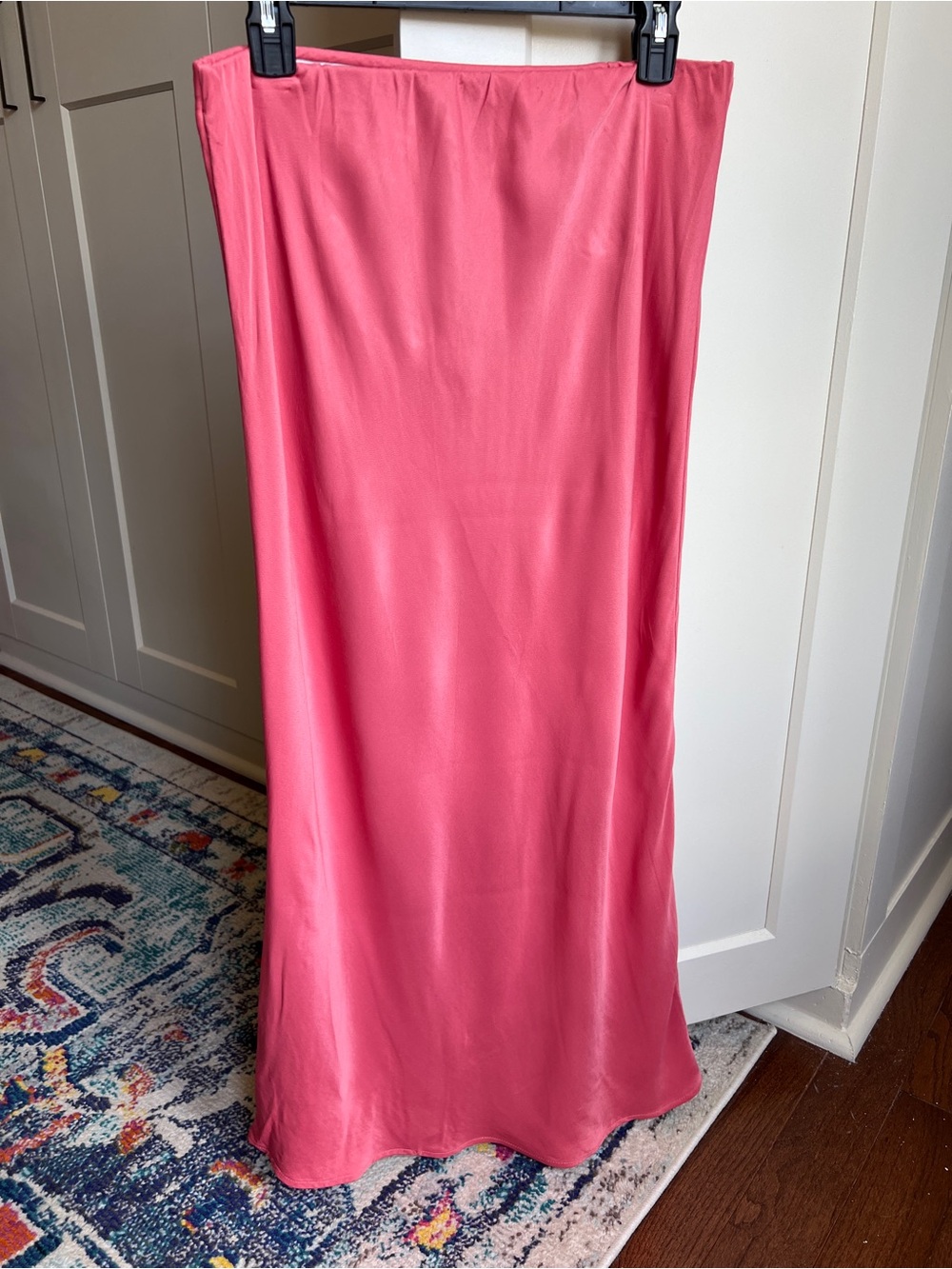 Anthropologie Tilda Maxi Slip Skirt  coral pink Size S - Picture 2 of 5